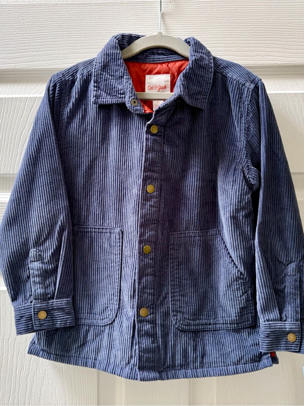 [NWT] Cat & Jack Dark Navy Blue Corduroy Button Down Jacket, Fully Lined, 5T